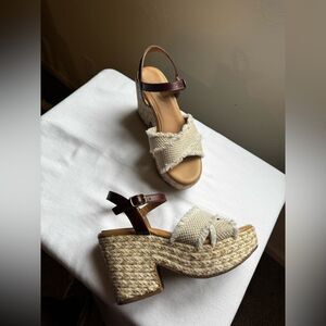 Skechers Women's Size 6 Cali Heater Baby Bell Natural Heeled Sandals Casual